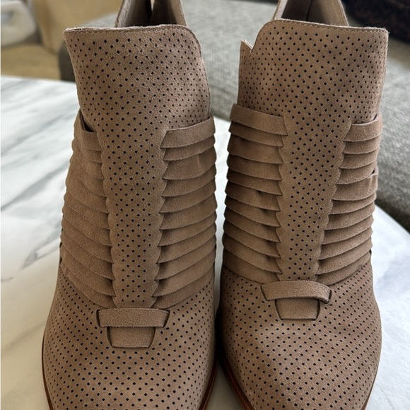 Dolce Vita Shoes - Dolce Vita Perforated Taupe Ankle Booties